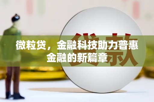 市中区微粒贷，金融科技助力普惠金融的新篇章