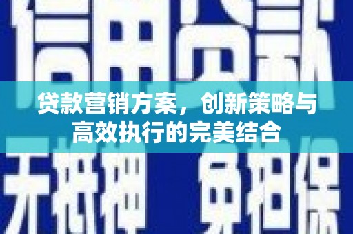 市中区贷款营销方案，创新策略与高效执行的完美结合