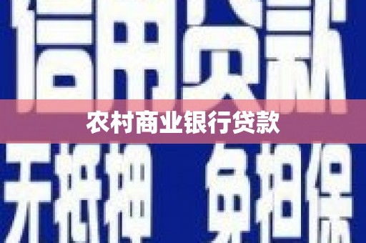 市中区农村商业银行贷款