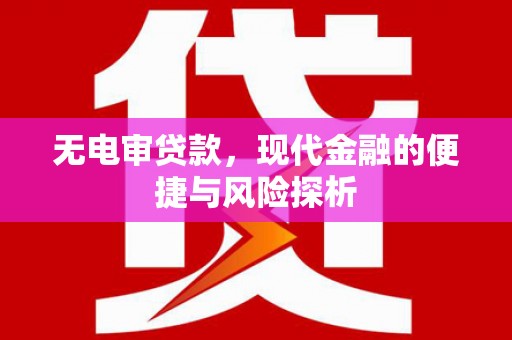市中区无电审贷款，现代金融的便捷与风险探析