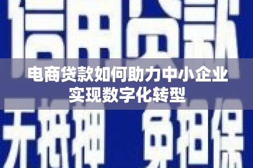市中区电商贷款如何助力中小企业实现数字化转型