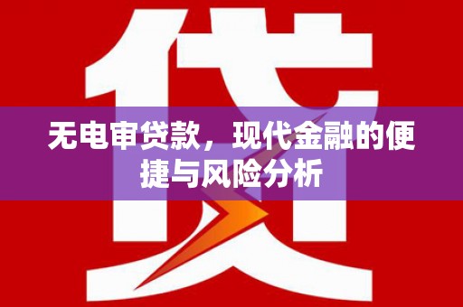 市中区无电审贷款，现代金融的便捷与风险分析