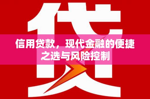 市中区信用贷款，现代金融的便捷之选与风险控制