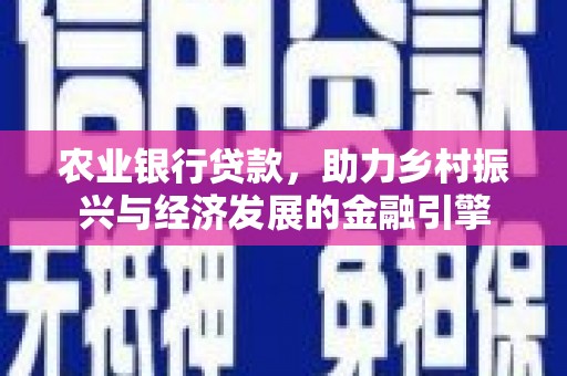 市中区农业银行贷款，助力乡村振兴与经济发展的金融引擎