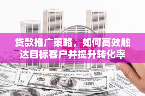 市中区贷款推广策略，如何高效触达目标客户并提升转化率