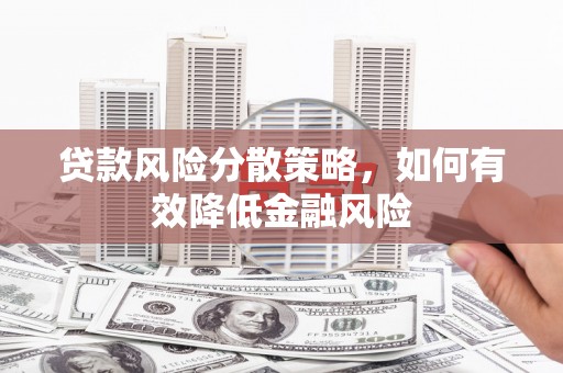 市中区贷款风险分散策略，如何有效降低金融风险