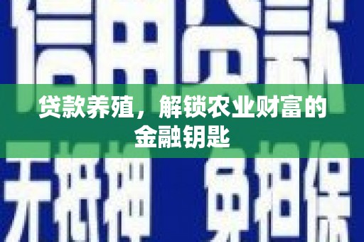 市中区贷款养殖，解锁农业财富的金融钥匙