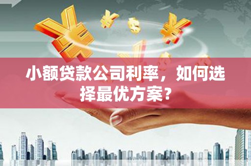 市中区小额贷款公司利率，如何选择最优方案？