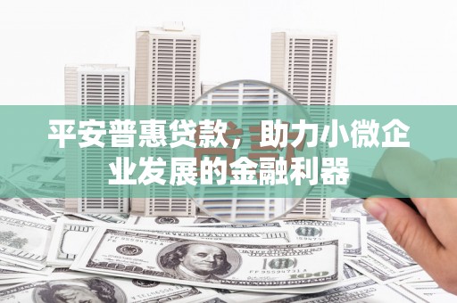 市中区平安普惠贷款，助力小微企业发展的金融利器