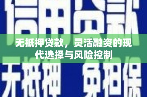 市中区无抵押贷款，灵活融资的现代选择与风险控制