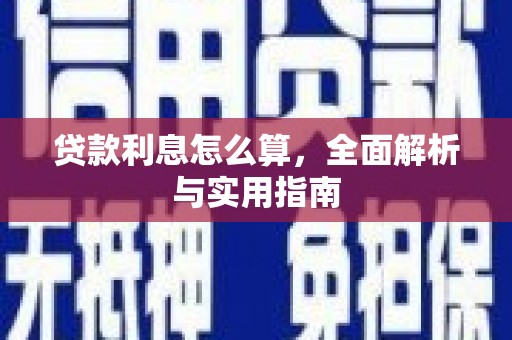 市中区贷款利息怎么算，全面解析与实用指南