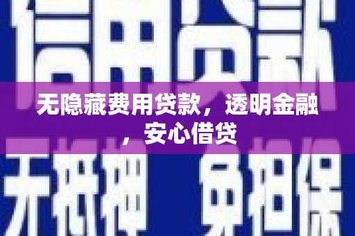 市中区无隐藏费用贷款，透明金融，安心借贷