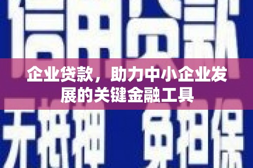 市中区企业贷款，助力中小企业发展的关键金融工具