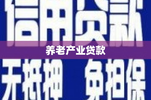 市中区养老产业贷款