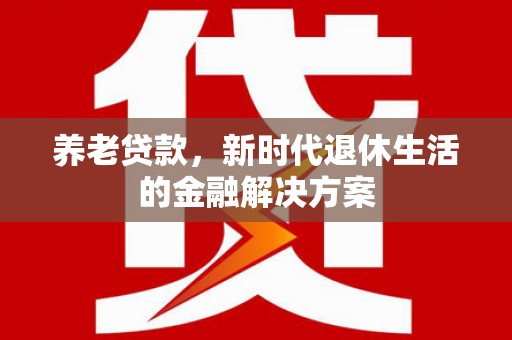 市中区养老贷款，新时代退休生活的金融解决方案