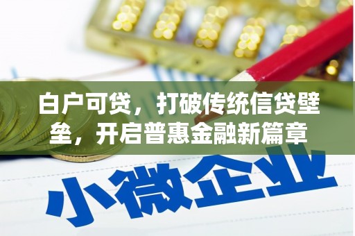 市中区白户可贷，打破传统信贷壁垒，开启普惠金融新篇章